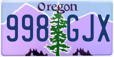 OR license plate 998GJX