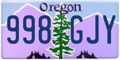 OR license plate 998GJY