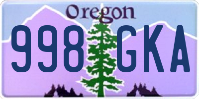 OR license plate 998GKA