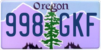 OR license plate 998GKF