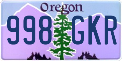 OR license plate 998GKR