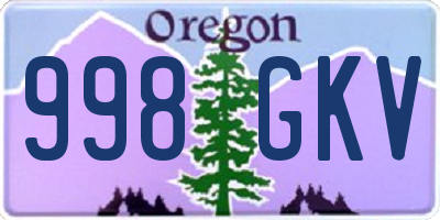 OR license plate 998GKV