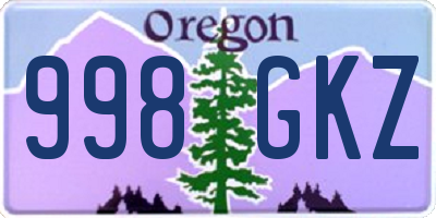 OR license plate 998GKZ
