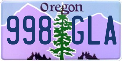 OR license plate 998GLA