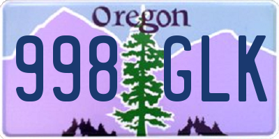 OR license plate 998GLK