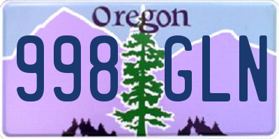 OR license plate 998GLN