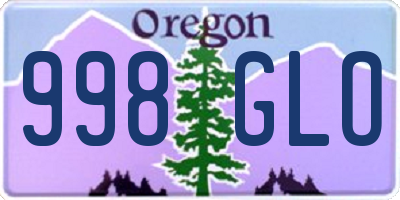 OR license plate 998GLO