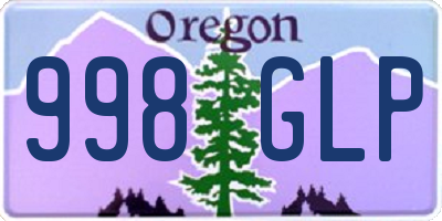 OR license plate 998GLP