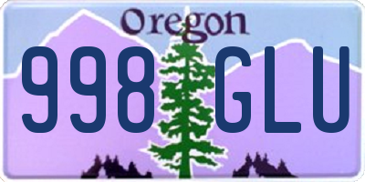 OR license plate 998GLU