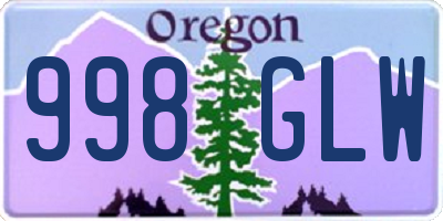 OR license plate 998GLW