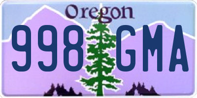 OR license plate 998GMA