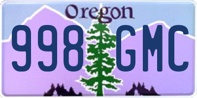 OR license plate 998GMC