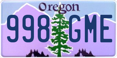 OR license plate 998GME