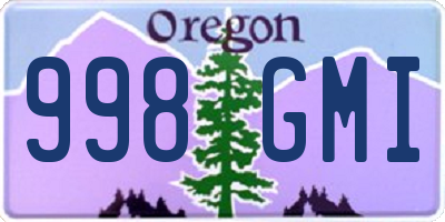 OR license plate 998GMI