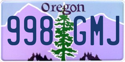OR license plate 998GMJ