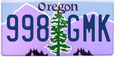 OR license plate 998GMK