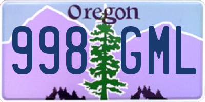 OR license plate 998GML