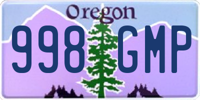 OR license plate 998GMP