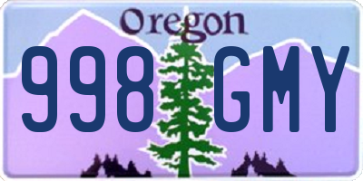 OR license plate 998GMY