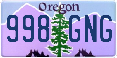 OR license plate 998GNG