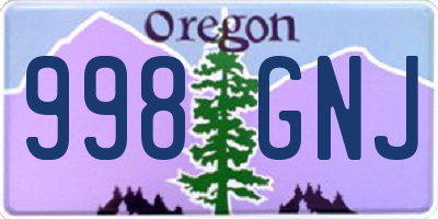 OR license plate 998GNJ