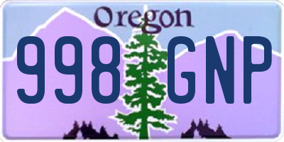 OR license plate 998GNP