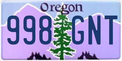 OR license plate 998GNT