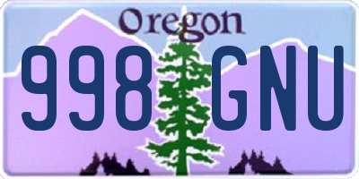 OR license plate 998GNU