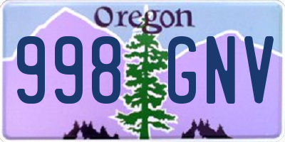 OR license plate 998GNV