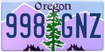 OR license plate 998GNZ
