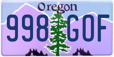 OR license plate 998GOF