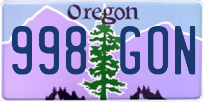 OR license plate 998GON
