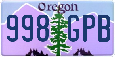 OR license plate 998GPB