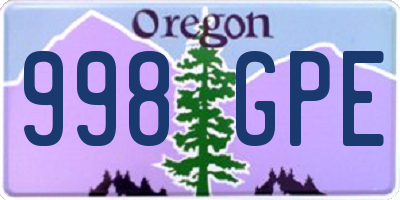 OR license plate 998GPE