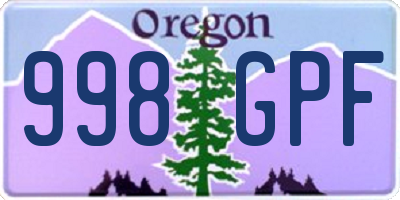 OR license plate 998GPF