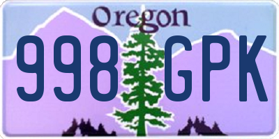 OR license plate 998GPK