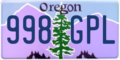 OR license plate 998GPL