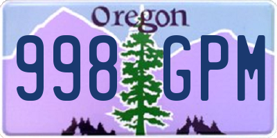 OR license plate 998GPM