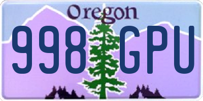 OR license plate 998GPU
