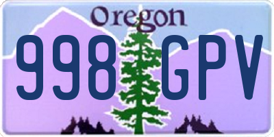 OR license plate 998GPV