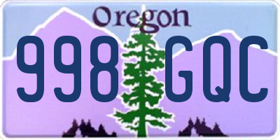 OR license plate 998GQC
