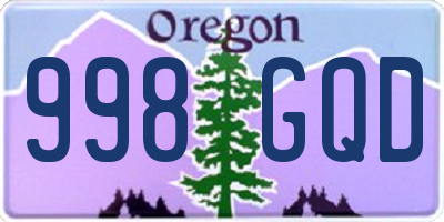 OR license plate 998GQD