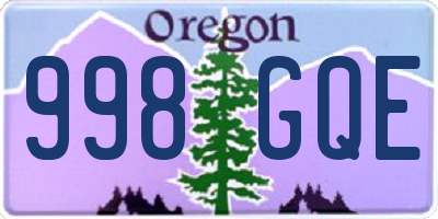 OR license plate 998GQE
