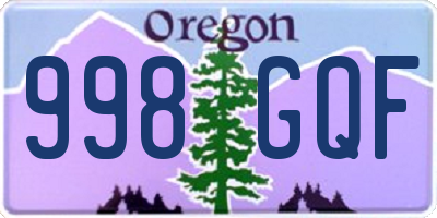 OR license plate 998GQF