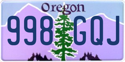 OR license plate 998GQJ