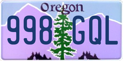 OR license plate 998GQL