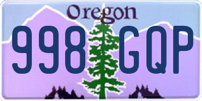 OR license plate 998GQP