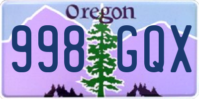 OR license plate 998GQX