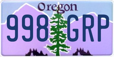 OR license plate 998GRP