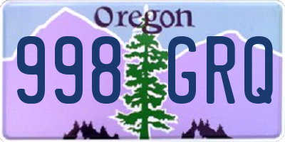 OR license plate 998GRQ